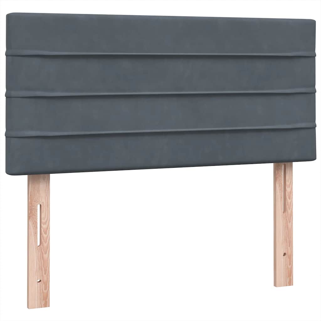 vidaXL Lit coffre avec matelas et LED gris foncé 100x210 cm velours