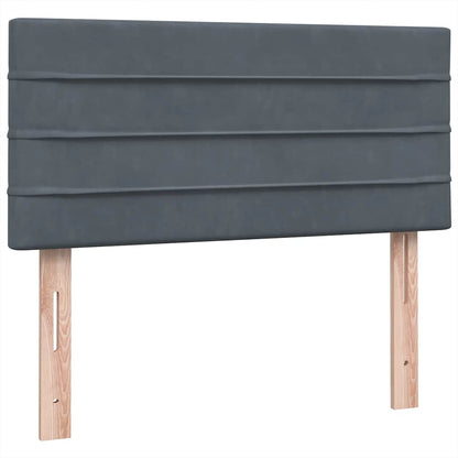 vidaXL Lit coffre avec matelas et LED gris foncé 100x210 cm velours
