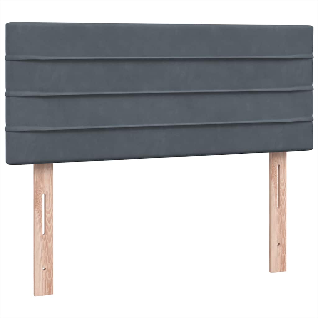 vidaXL Boxspringbett mit Matratze & LED Dunkelgrau 120x210 cm Samt