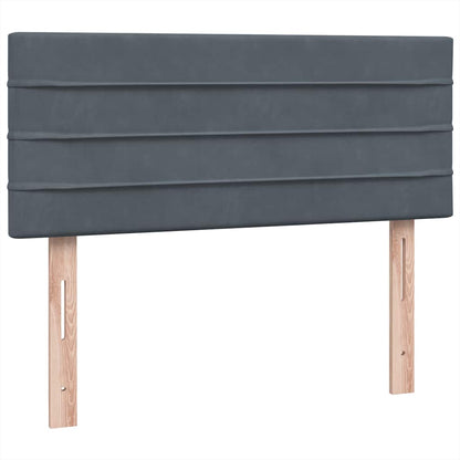 vidaXL Boxspringbett mit Matratze & LED Dunkelgrau 120x210 cm Samt