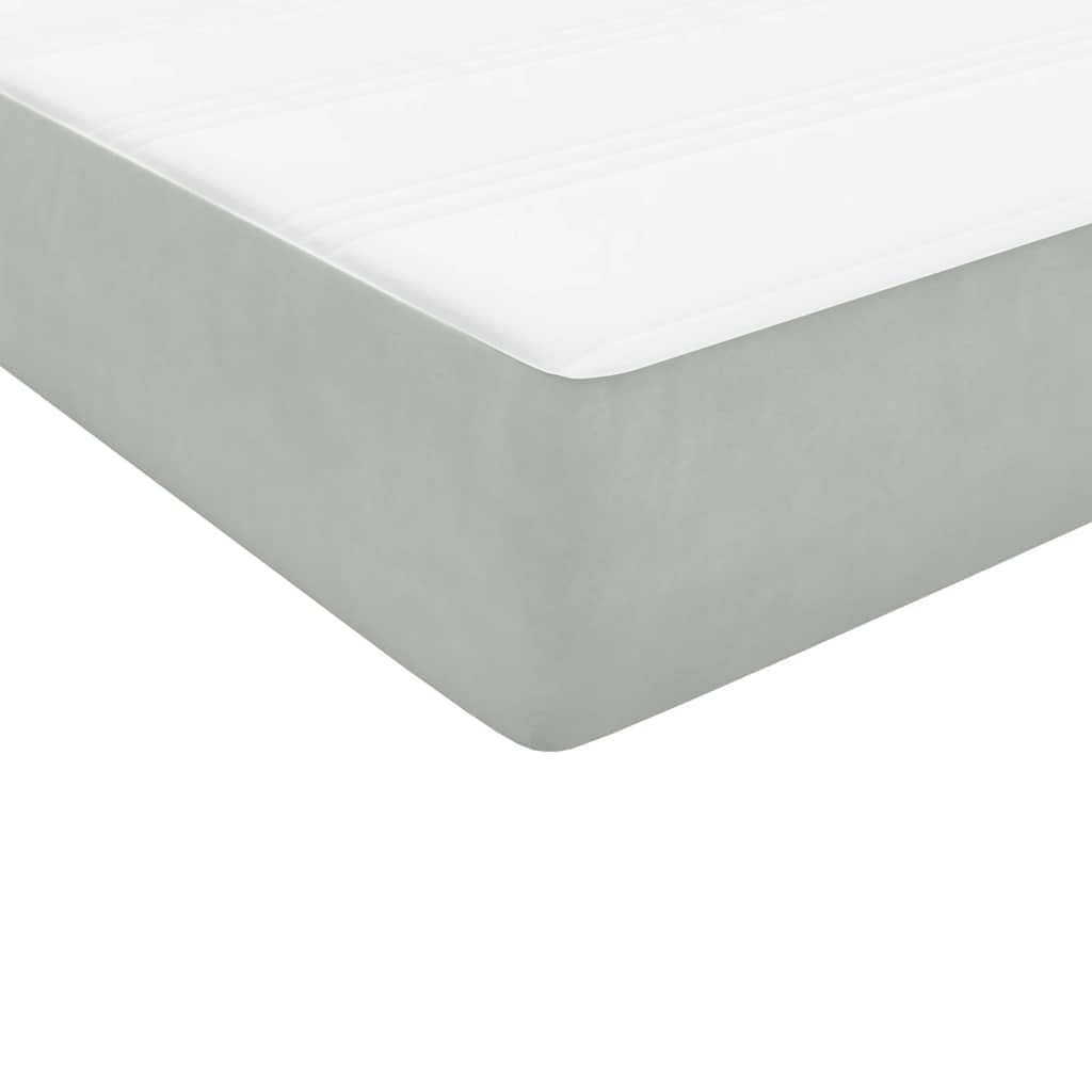vidaXL Lit coffre avec matelas et LED Gris clair 140x210 cm Velours