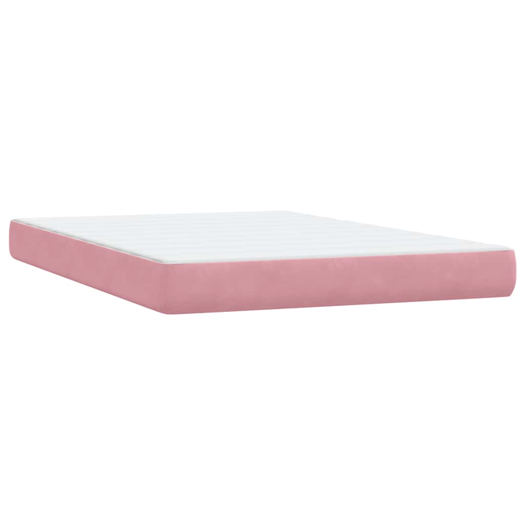 Boxspringbett mit Matratze & LED Rosa 140x210 cm Samt