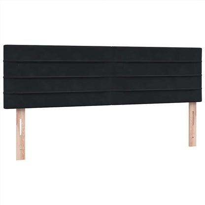 vidaXL Boxspringbett mit Matratze & LED Schwarz 160x210 cm Samt
