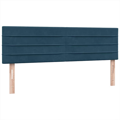 vidaXL Boxspringbett mit Matratze & LED Dunkelblau 160x210 cm Samt
