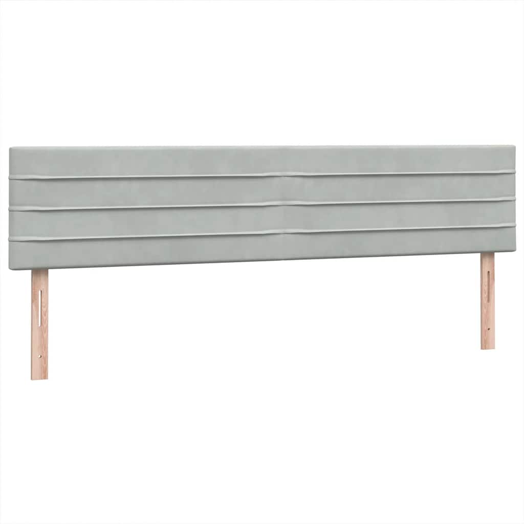 vidaXL Boxspringbett mit Matratze & LED Hellgrau 180x210 cm Samt