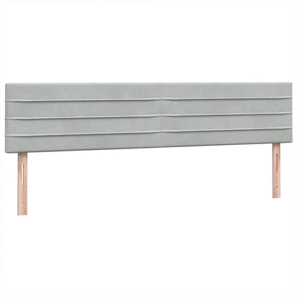 vidaXL Boxspringbett mit Matratze & LED Hellgrau 180x210 cm Samt