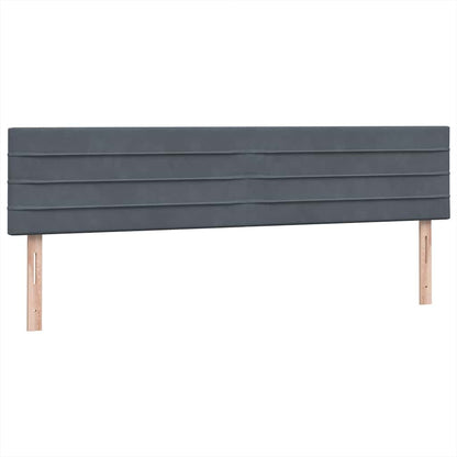 vidaXL Boxspringbett mit Matratze & LED Dunkelgrau 180x210 cm Samt