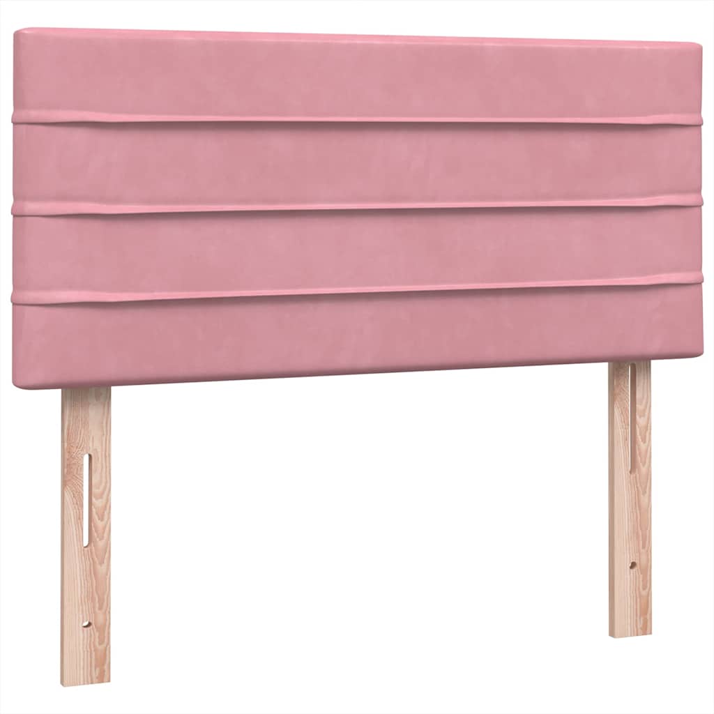 vidaXL Boxspringbett mit Matratze & LED Rosa 80x220 cm Samt
