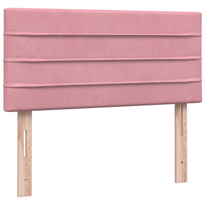 vidaXL Boxspringbett mit Matratze & LED Rosa 80x220 cm Samt