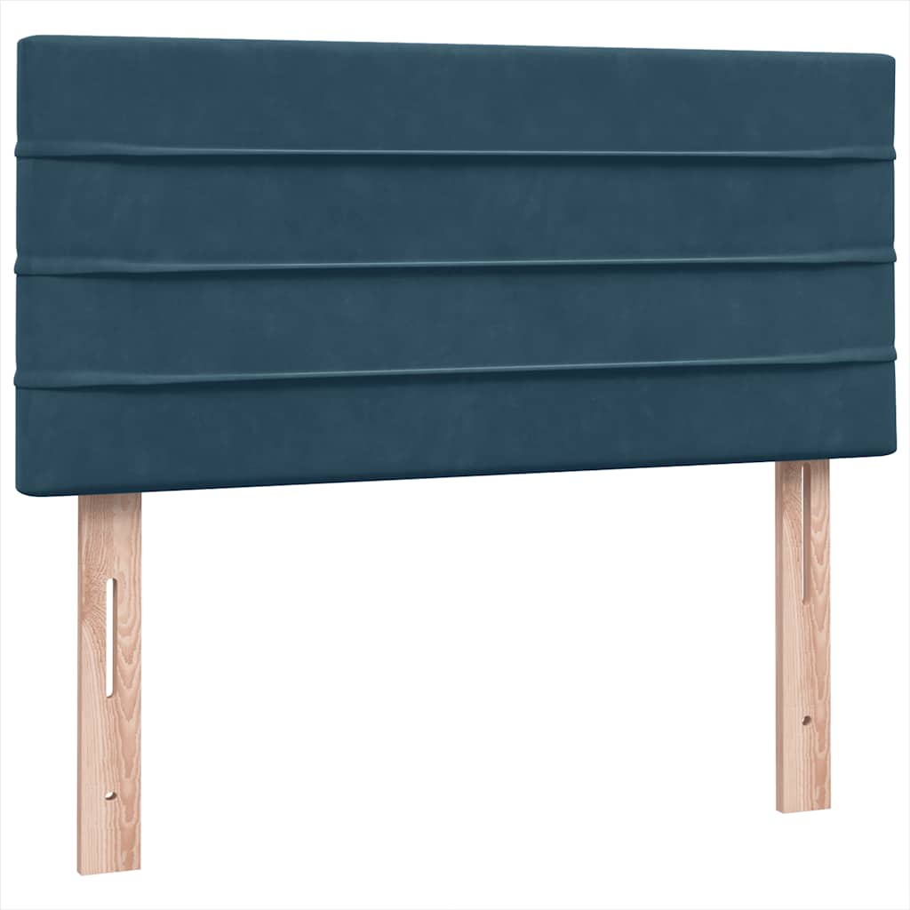 vidaXL Boxspringbett mit Matratze & LED Dunkelblau 90x220 cm Samt