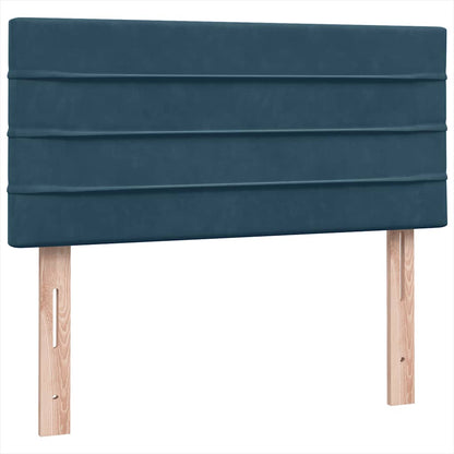 vidaXL Boxspringbett mit Matratze & LED Dunkelblau 90x220 cm Samt