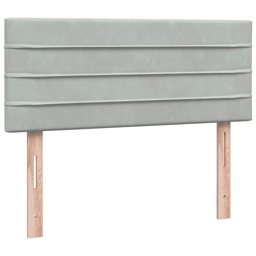 vidaXL Boxspringbett mit Matratze & LED Hellgrau 120x220 cm Samt
