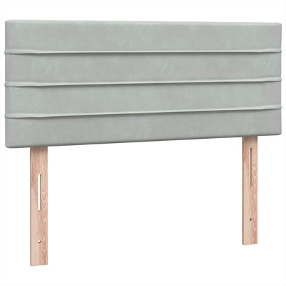 vidaXL Boxspringbett mit Matratze & LED Hellgrau 120x220 cm Samt