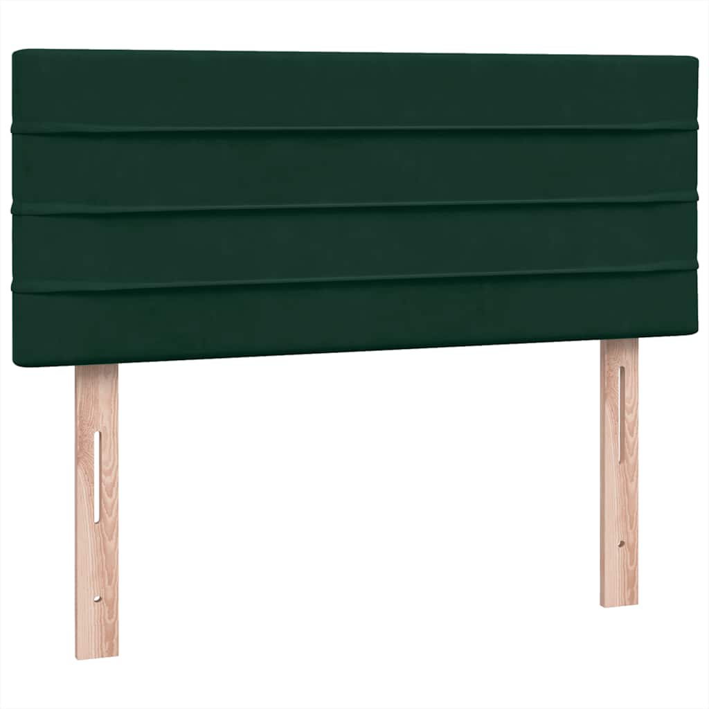 vidaXL Boxspringbett mit Matratze & LED Dunkelgrün 120x220 cm Samt