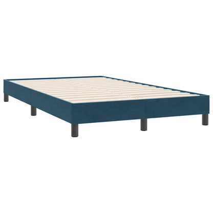 vidaXL Boxspringbett mit Matratze & LED Dunkelblau 120x220 cm Samt