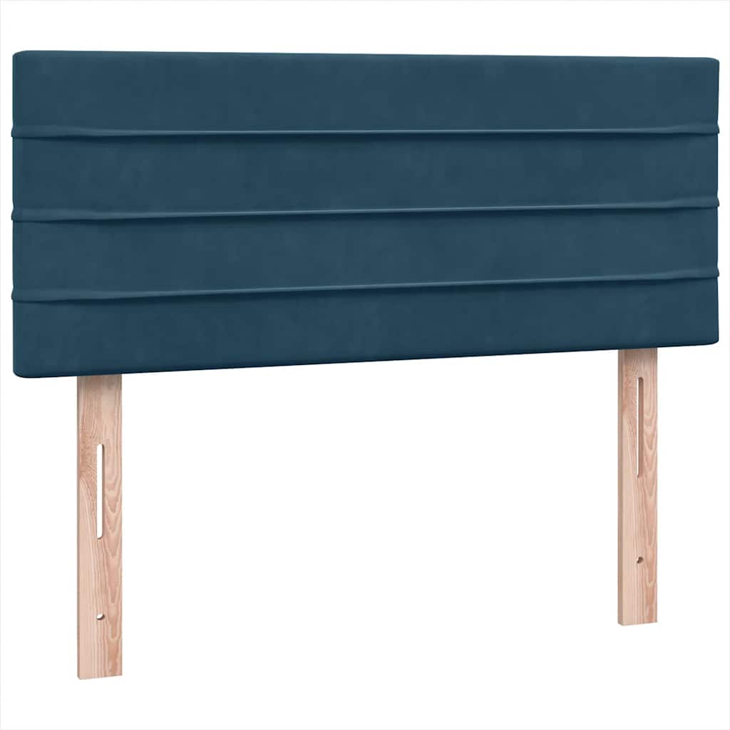 vidaXL Boxspringbett mit Matratze & LED Dunkelblau 120x220 cm Samt