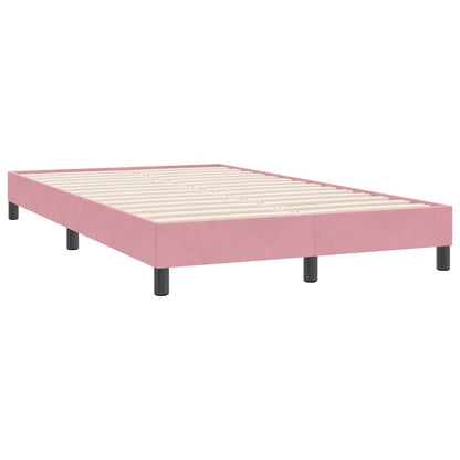 vidaXL Boxspringbett mit Matratze & LED Rosa 120x220 cm Samt