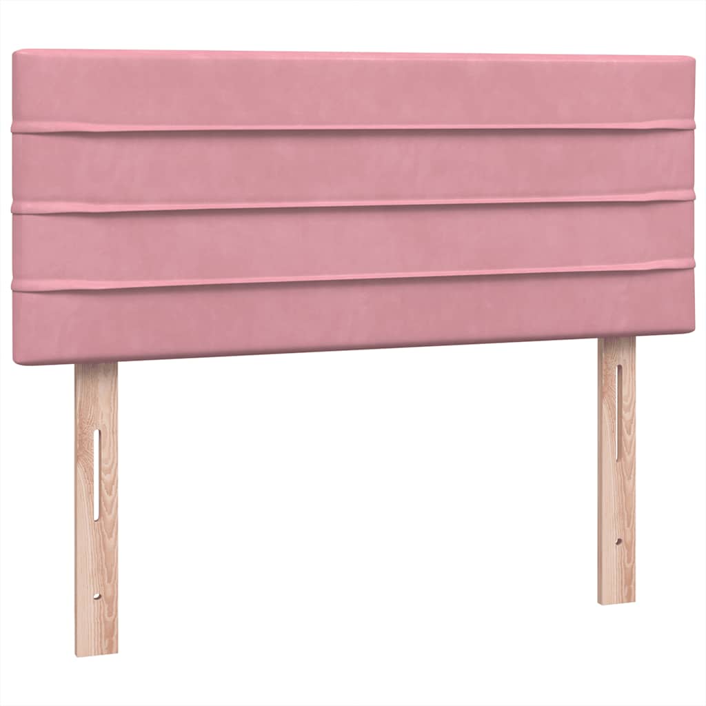 vidaXL Boxspringbett mit Matratze & LED Rosa 120x220 cm Samt