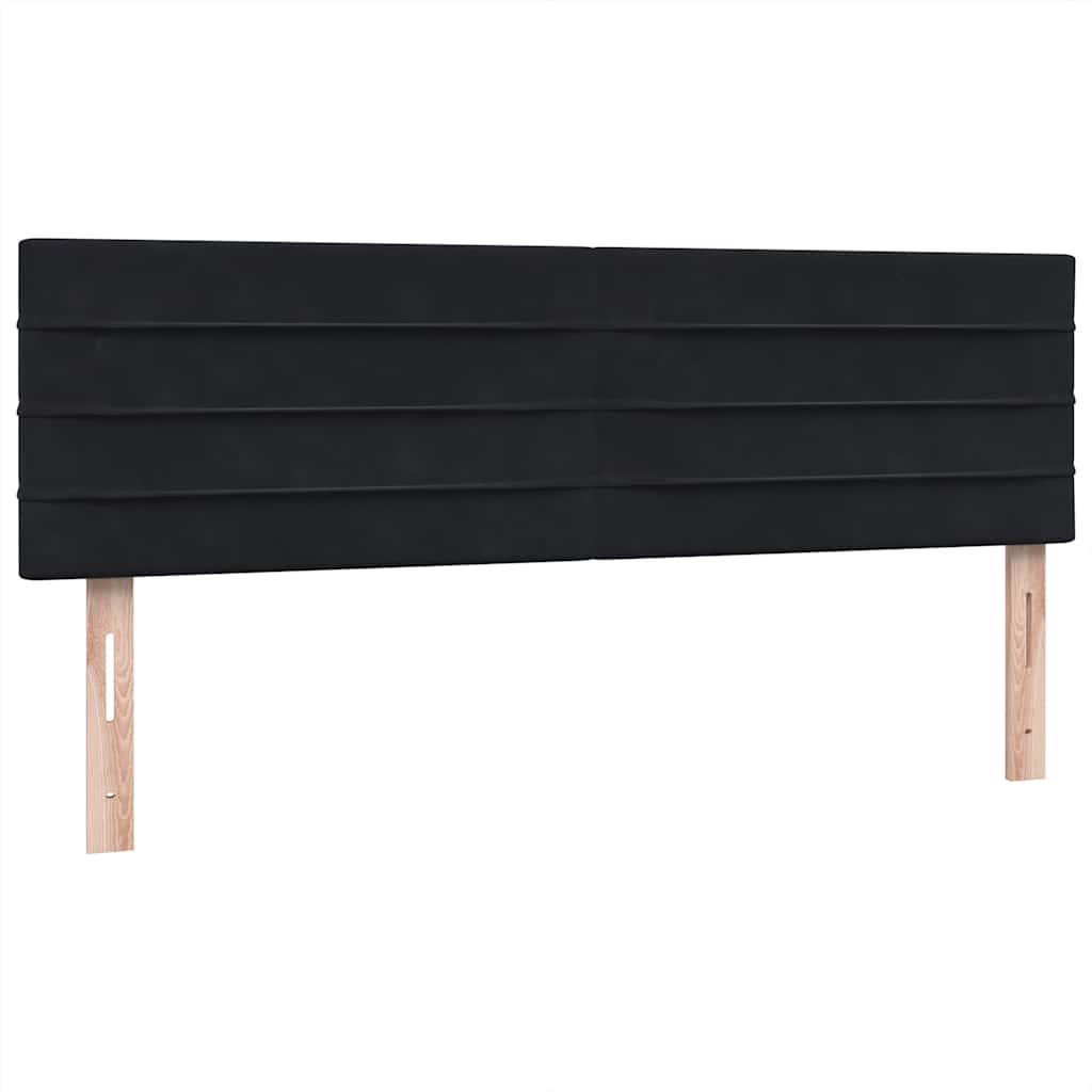 vidaXL Boxspringbett mit Matratze & LED Schwarz 140x220 cm Samt