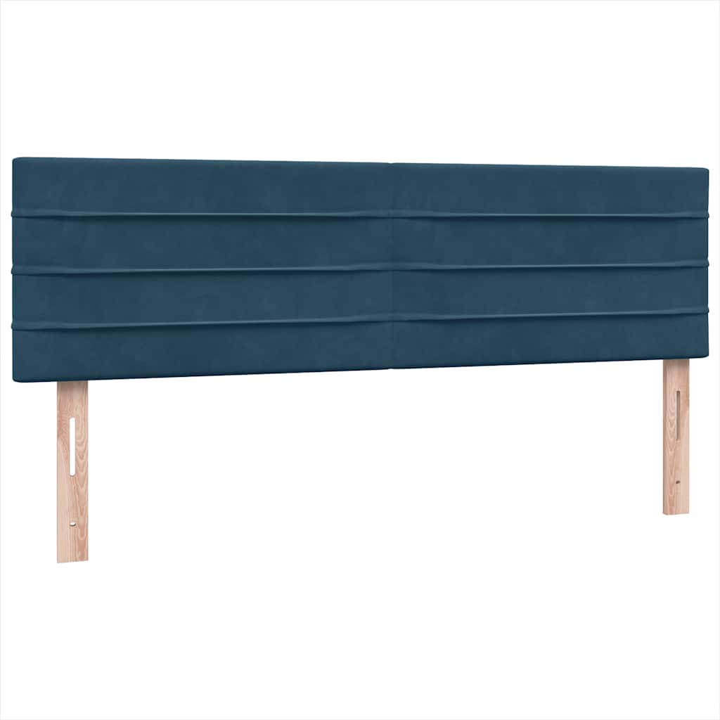 vidaXL Boxspringbett mit Matratze & LED Dunkelblau 140x220 cm Samt