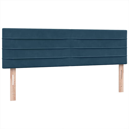vidaXL Boxspringbett mit Matratze & LED Dunkelblau 140x220 cm Samt