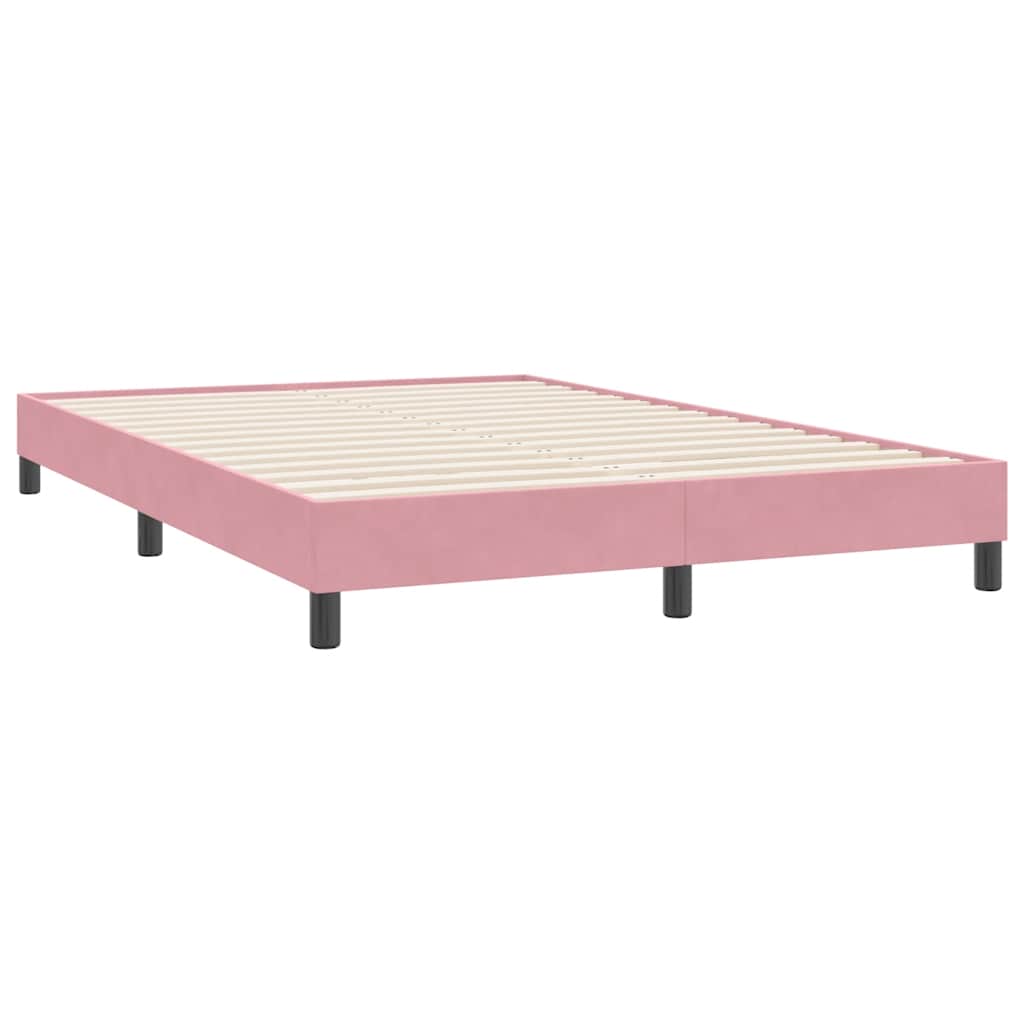 Boxspringbett mit Matratze & LED Rosa 140x220 cm Samt