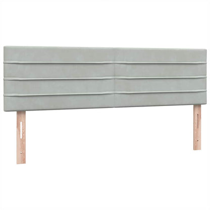 vidaXL Boxspringbett mit Matratze & LED Hellgrau 160x220 cm Samt