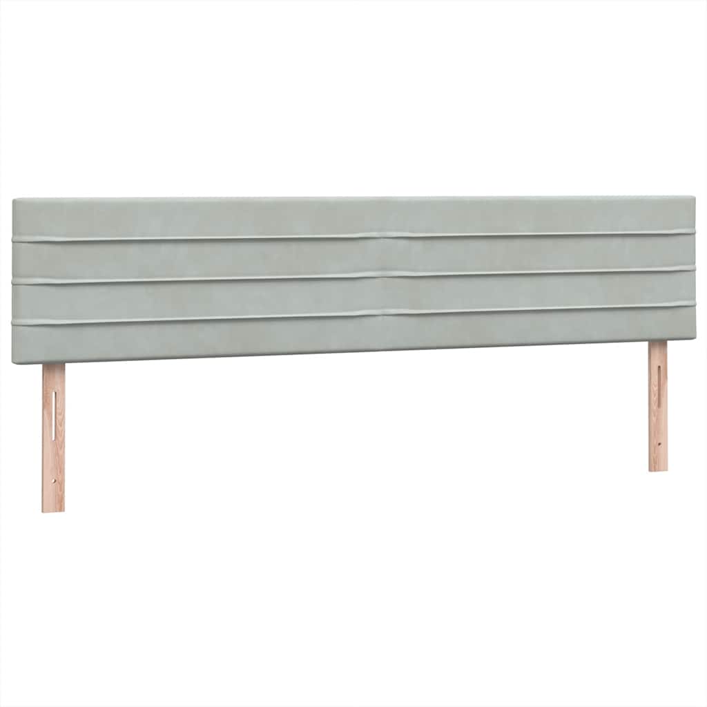 vidaXL Boxspringbett mit Matratze & LED Hellgrau 180x220 cm Samt