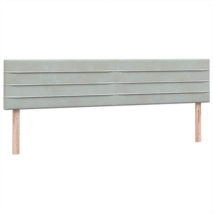 vidaXL Boxspringbett mit Matratze & LED Hellgrau 180x220 cm Samt