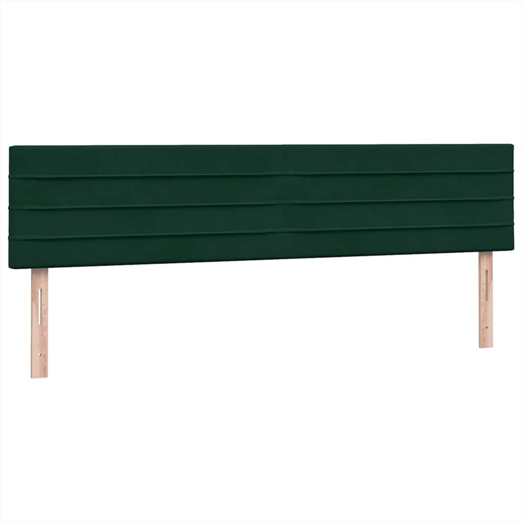 vidaXL Boxspringbett mit Matratze & LED Dunkelgrün 180x220 cm Samt