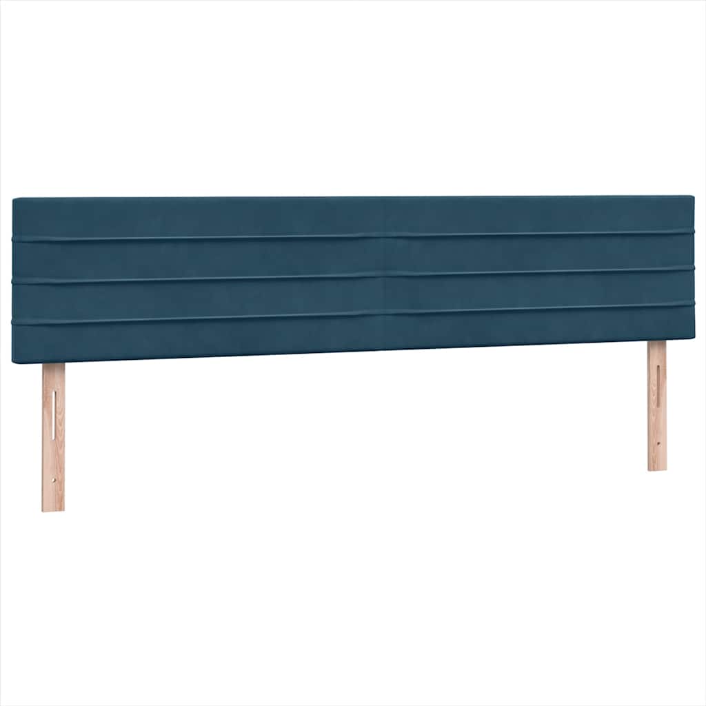 vidaXL Boxspringbett mit Matratze & LED Dunkelblau 180x220 cm Samt