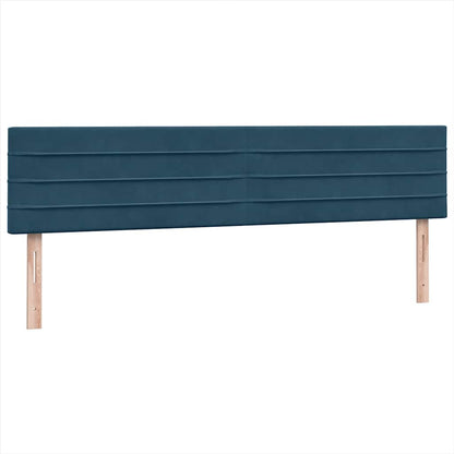 vidaXL Boxspringbett mit Matratze & LED Dunkelblau 180x220 cm Samt
