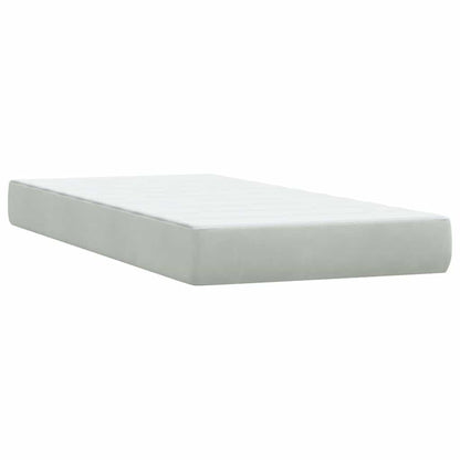 vidaXL Boxspringbett mit Matratze & LED Hellgrau 80x210 cm Samt