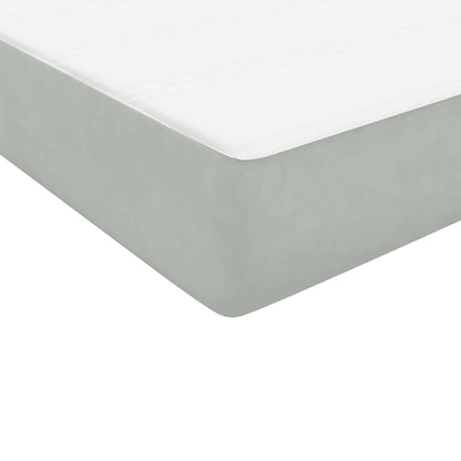 vidaXL Boxspringbett mit Matratze & LED Hellgrau 80x210 cm Samt