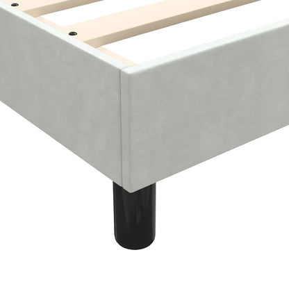 vidaXL Boxspringbett mit Matratze & LED Hellgrau 80x210 cm Samt