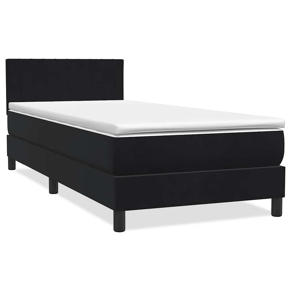 vidaXL Lit boxspring avec matelas et LED Noir 80x210 cm Velours
