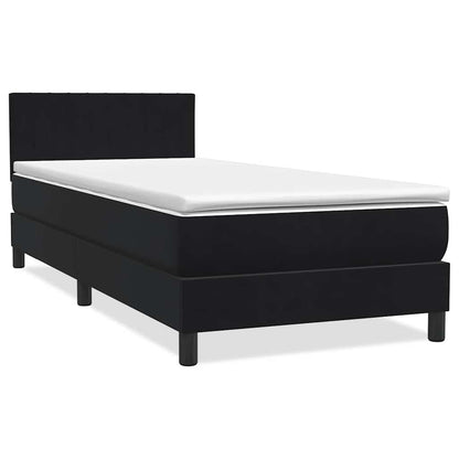 vidaXL Lit boxspring avec matelas et LED Noir 80x210 cm Velours