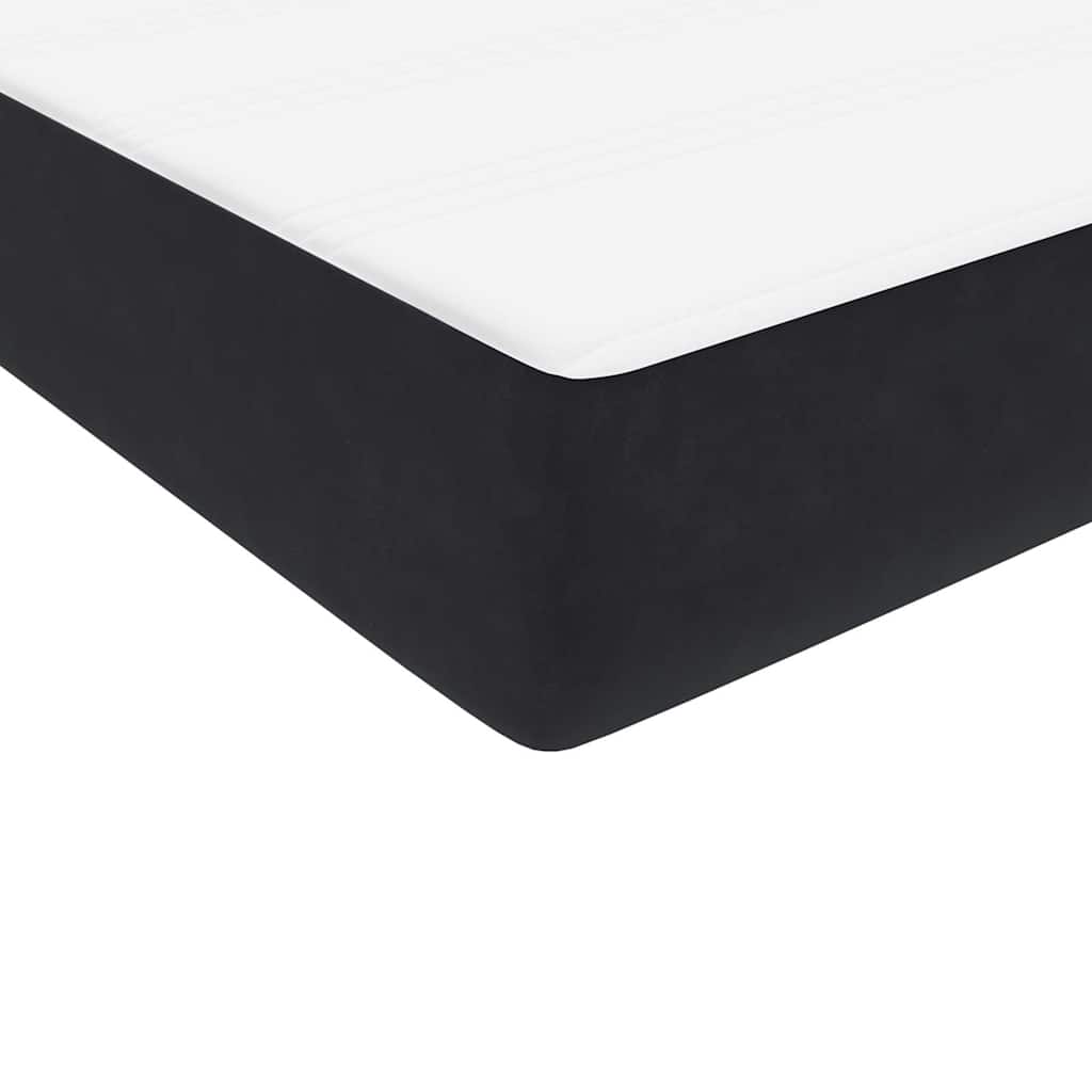 Boxspringbett mit Matratze & LED Schwarz 90x210 cm Samt