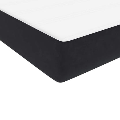 Boxspringbett mit Matratze & LED Schwarz 90x210 cm Samt