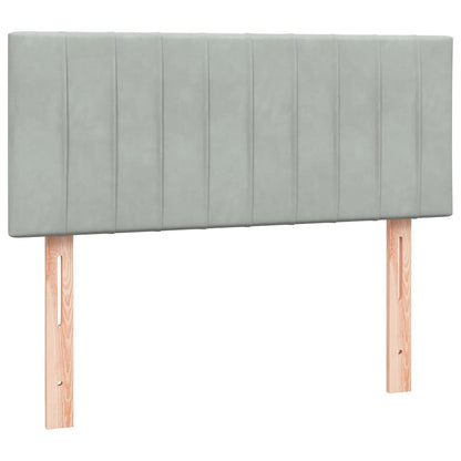 vidaXL Boxspringbett mit Matratze & LED Hellgrau 120x210 cm Samt