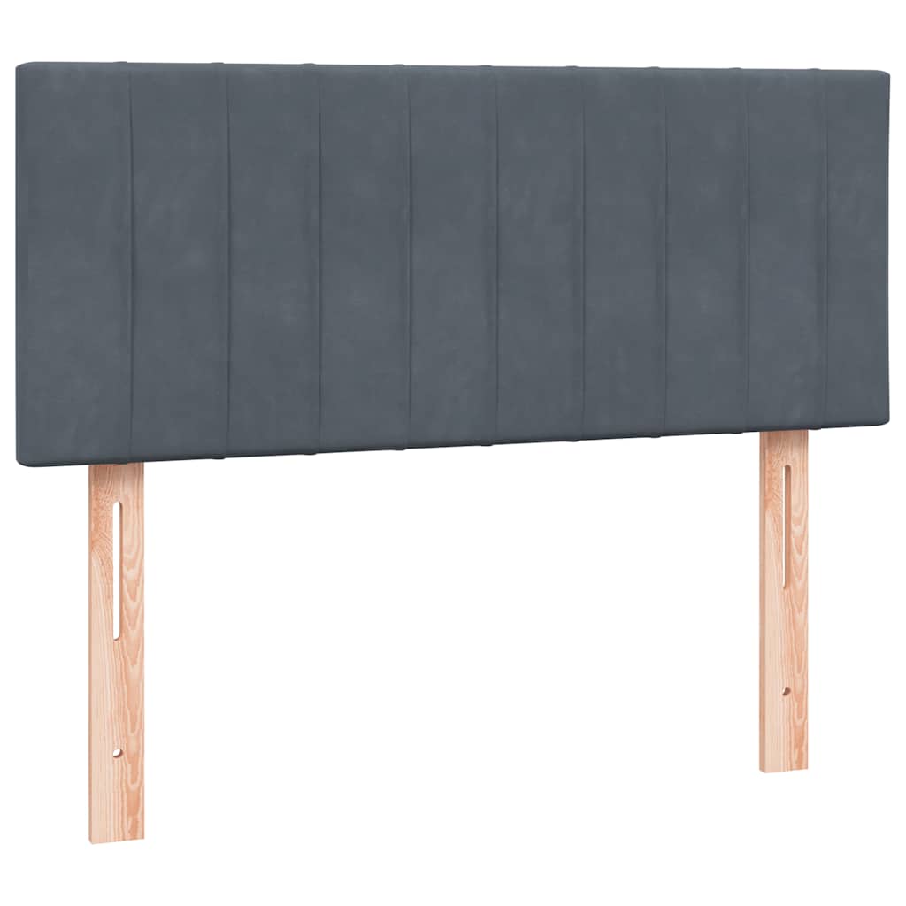 vidaXL Boxspringbett mit Matratze & LED Dunkelgrau 120x210 cm Samt