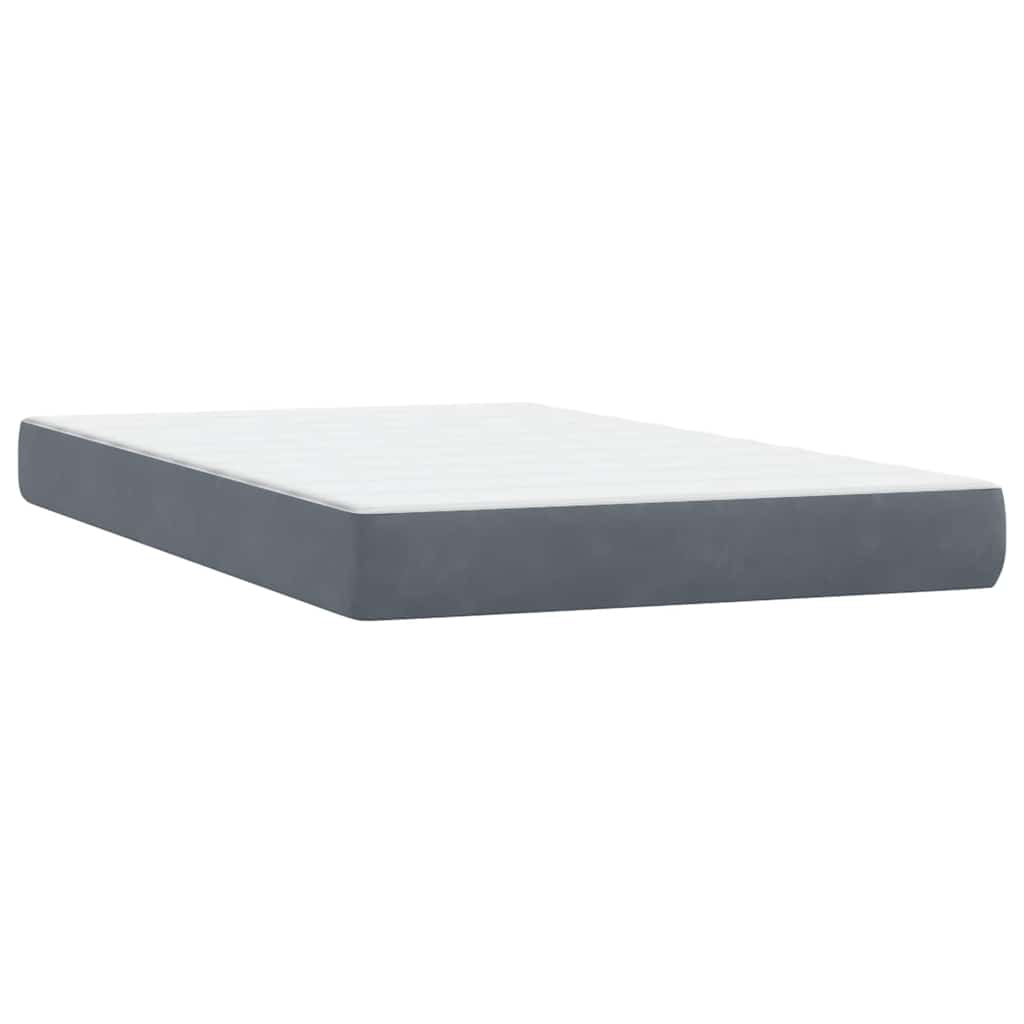 vidaXL Boxspringbett mit Matratze & LED Dunkelgrau 120x210 cm Samt