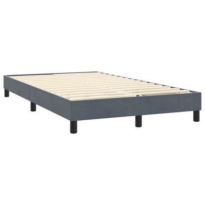 vidaXL Boxspringbett mit Matratze & LED Dunkelgrau 140x210 cm Samt