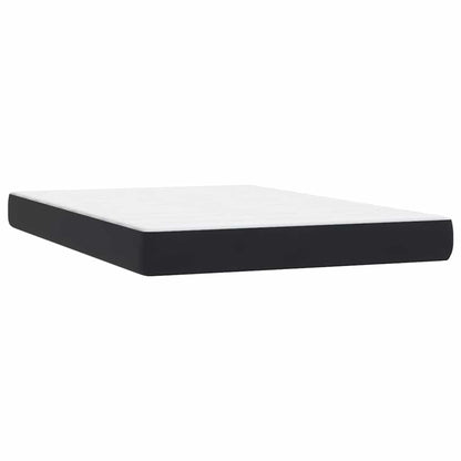 vidaXL Boxspringbett mit Matratze & LED Schwarz 140x210 cm Samt