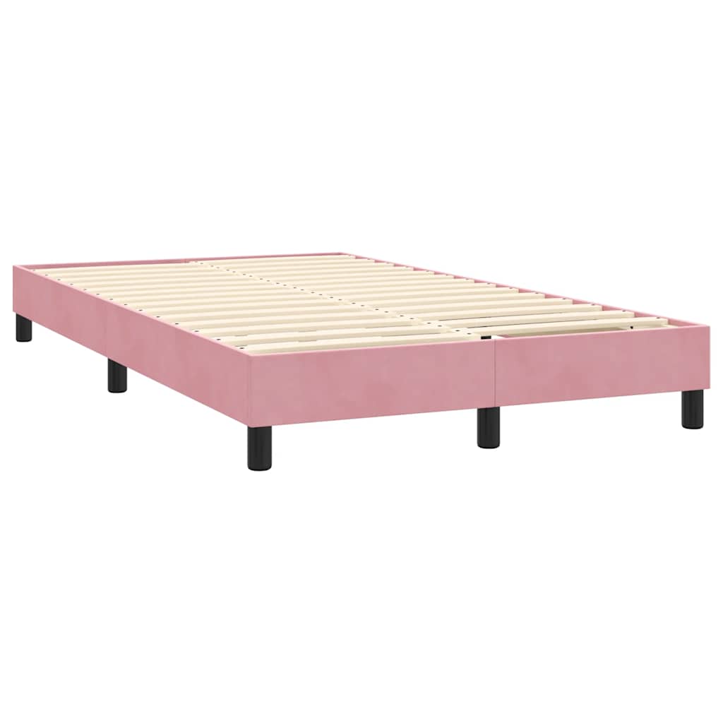 Boxspringbett mit Matratze & LED Rosa 140x210 cm Samt