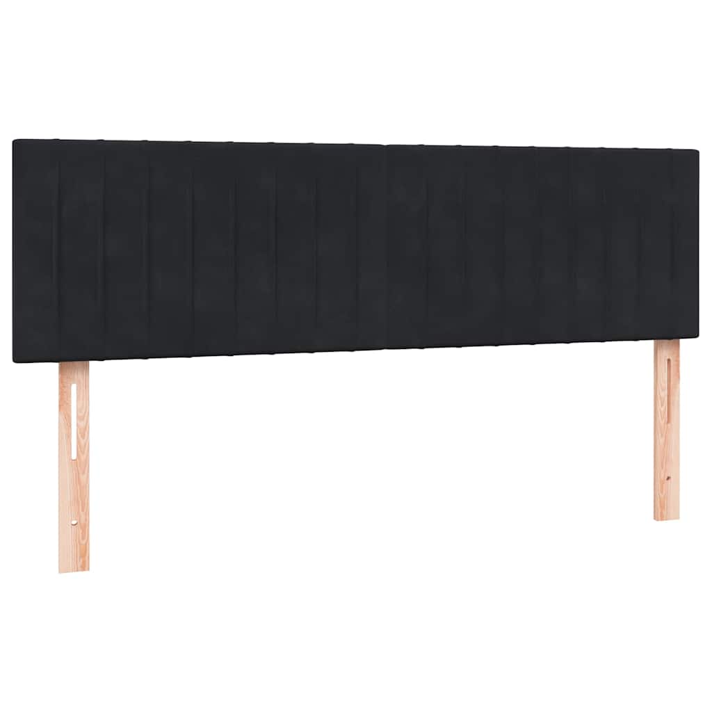 vidaXL Boxspringbett mit Matratze & LED Schwarz 160x210 cm Samt