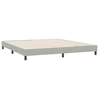 vidaXL Boxspringbett mit Matratze & LED Hellgrau 180x210 cm Samt