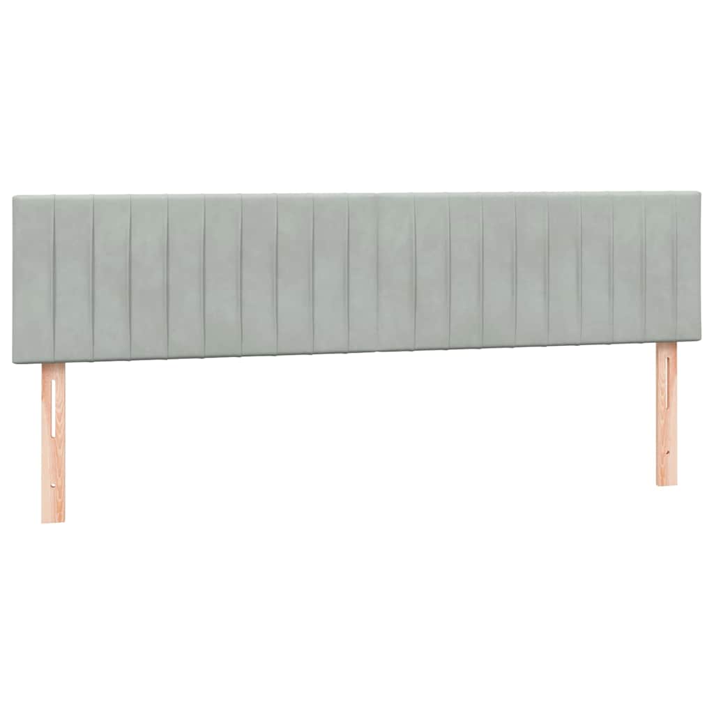 vidaXL Boxspringbett mit Matratze & LED Hellgrau 180x210 cm Samt