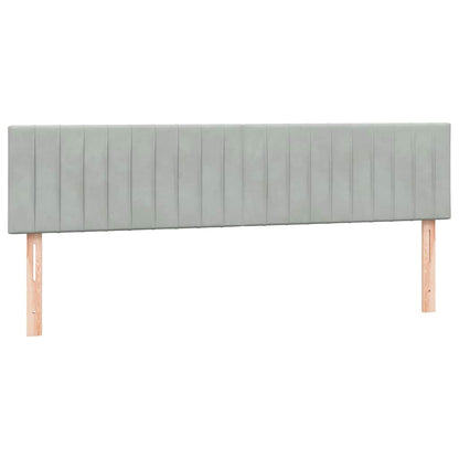 vidaXL Boxspringbett mit Matratze & LED Hellgrau 180x210 cm Samt