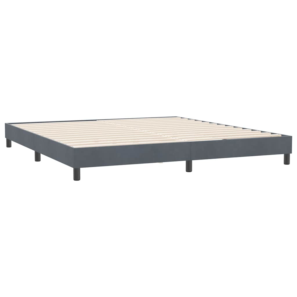vidaXL Boxspringbett mit Matratze & LED Dunkelgrau 180x210 cm Samt